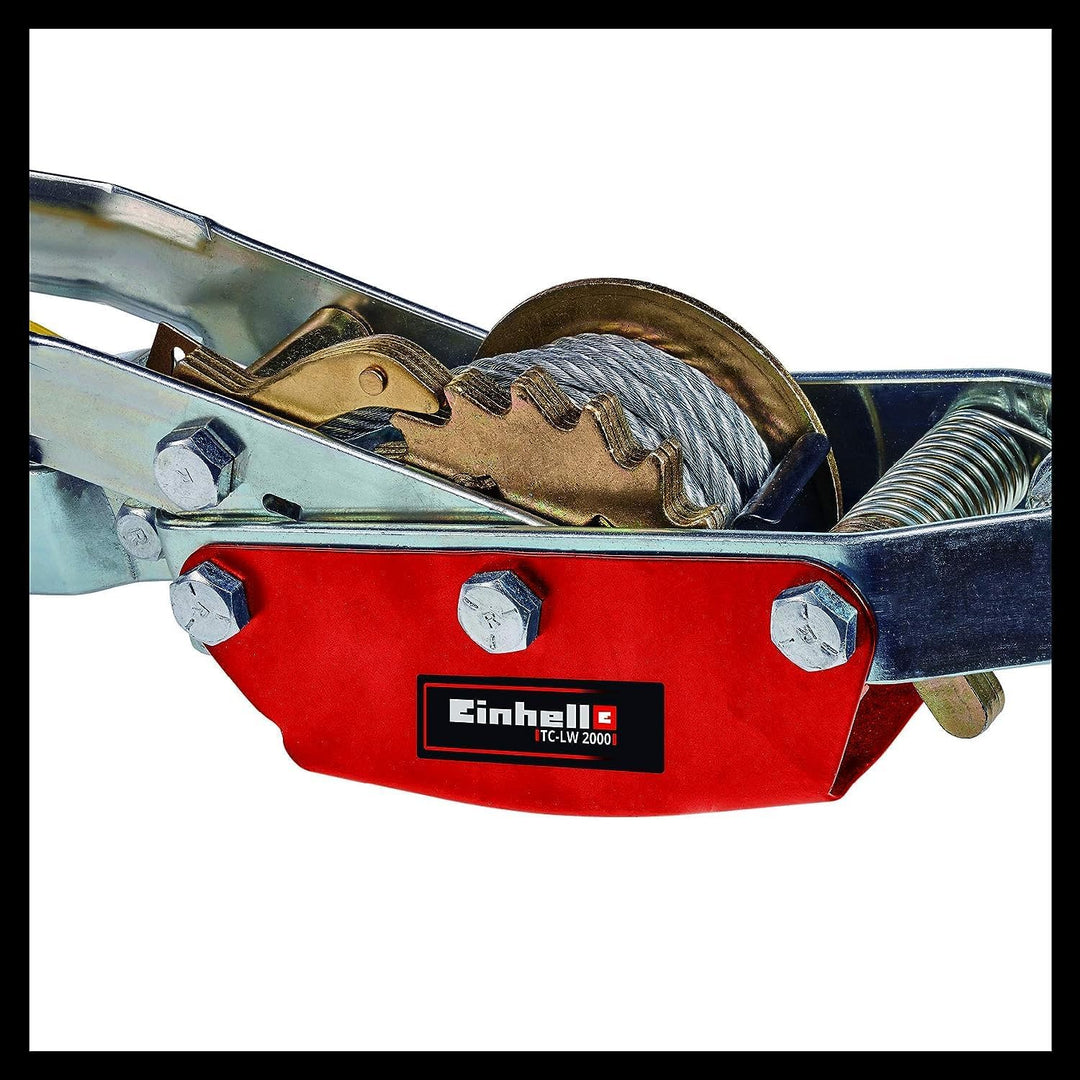 Einhell Handhebelseilzug TC-LW 2000 (3,3 Meter langes drallfreies Drahtseil, max. Zugkraft mit Umlen