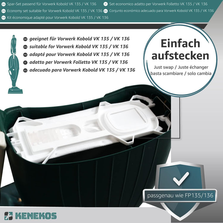 Kenekos - SPARSET 18 Staubsaugerbeutel Microvlies + 2 Hepafilter + 2 Motorschutzfilter + 18 x Duft g