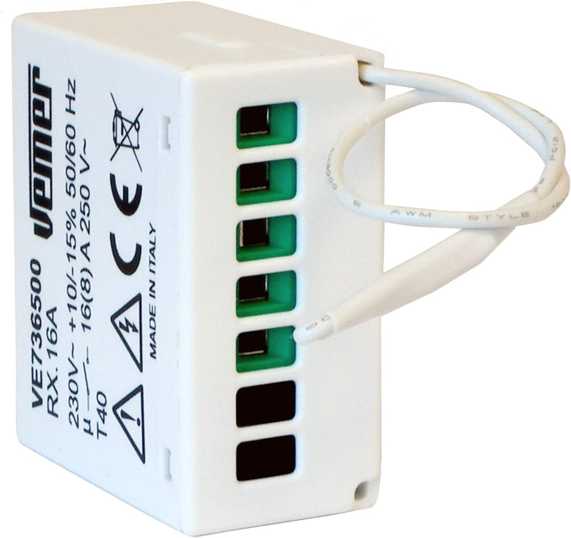 VEMER VE736500 RX.16A Funk-Fernbedienungsaktor für Unterputzdosen, Weiss