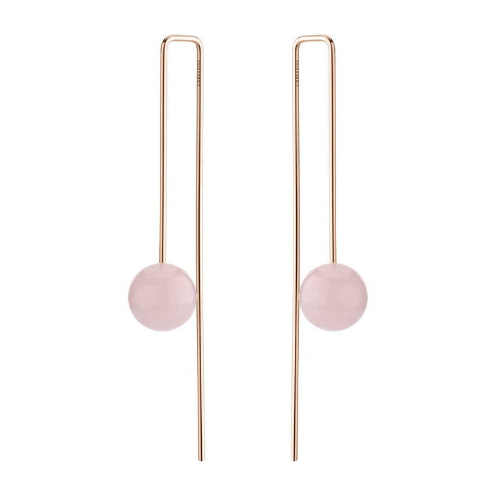 Liebeskind Berlin Ohrringe aus Edelstahl mit Rosenquarz IP Roségold LJ-0566-E-50, Standard