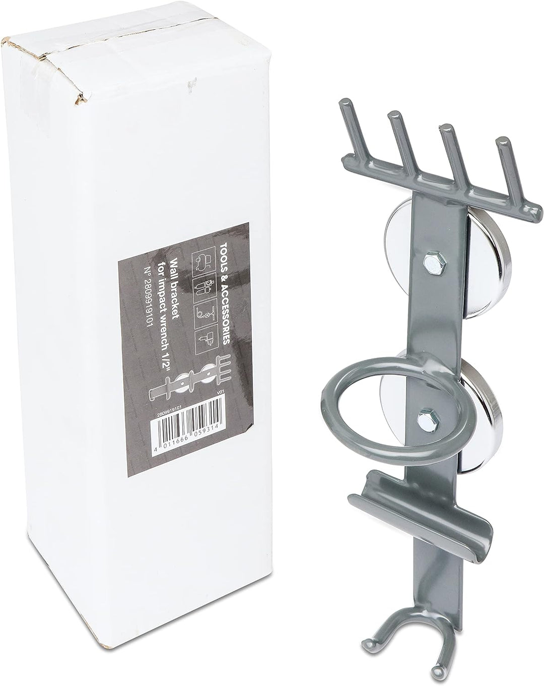 ABAC Werkzeughalter, magnetisch, 2 starke Magnete – Platz für 4 Steckschlüsseleinsätze 1/2 Zoll – Ha