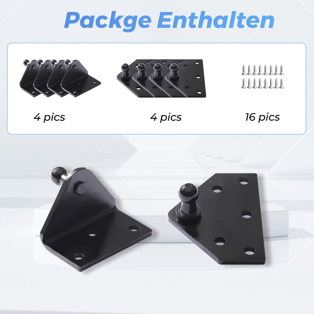 Universal 10MM Kugelbolzen Montagehalterung Breit für Gasdruckfeder Gasdruckdämpfer Gasfeder Federst
