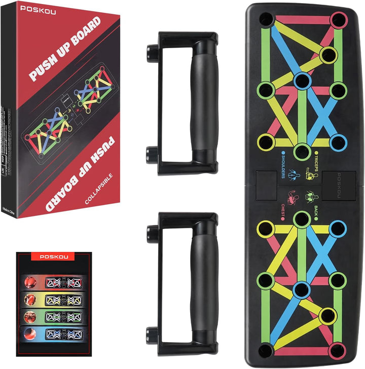 POSKOU Push Up Board Home Exercise Workout Fitness Gym Equipment Strength Training Press up Board Me