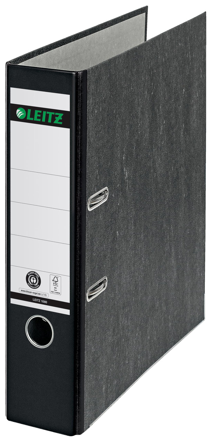 Leitz Aktenordner 80 mm Rücken A4 10 Stück schwarz Breit Schwarz 10 Stück, Breit Schwarz 10 Stück