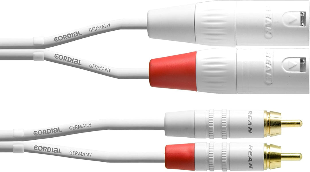 CORDIAL CABLES Duales Audiokabel XLR/Rca 6 m weiss AUDIO-KABEL Essentials RCA 6 M Single Blanc, 6 M