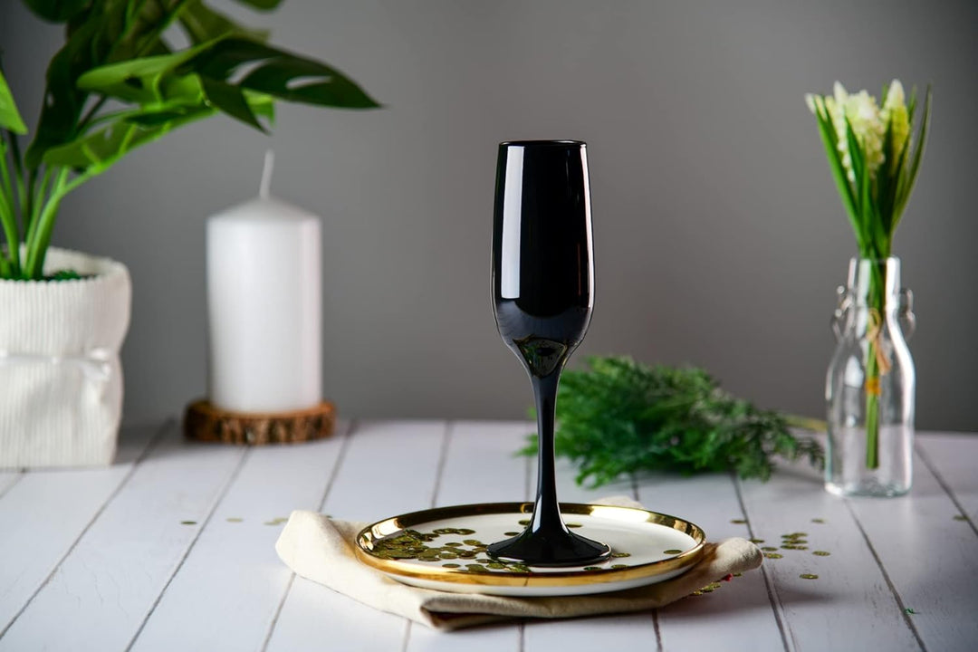 Glasmark Krosno Gläser 6er Set 0,2 Liter Sekt Champagner Prosecco Glas Kelch Sektgläser Champagnergl