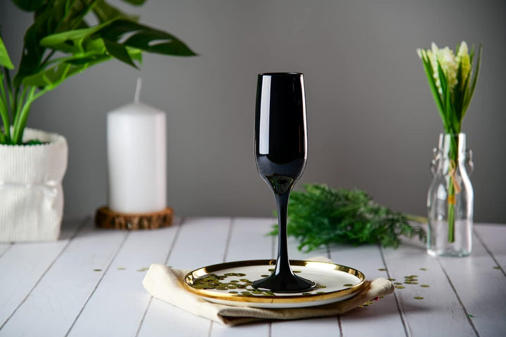 Glasmark Krosno Gläser 6er Set 0,2 Liter Sekt Champagner Prosecco Glas Kelch Sektgläser Champagnergl