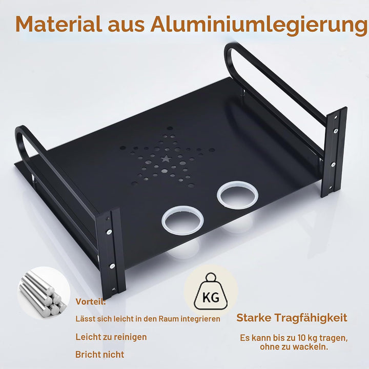 HNVNER Regal Wand für Beamer,HiFi Rack Aluminium,TV Zubehör Wandhalterung,Multimedia Wandregal für D