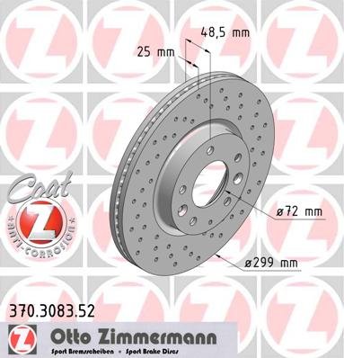 ZIMMERMANN 370.3083.52 Bremsscheibe, vorne, perforiert, Sport Coat Z