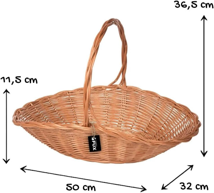 Geschenkkorb Weide oval grosser Präsentkorb geflochten Henkelkorb 50x32cm