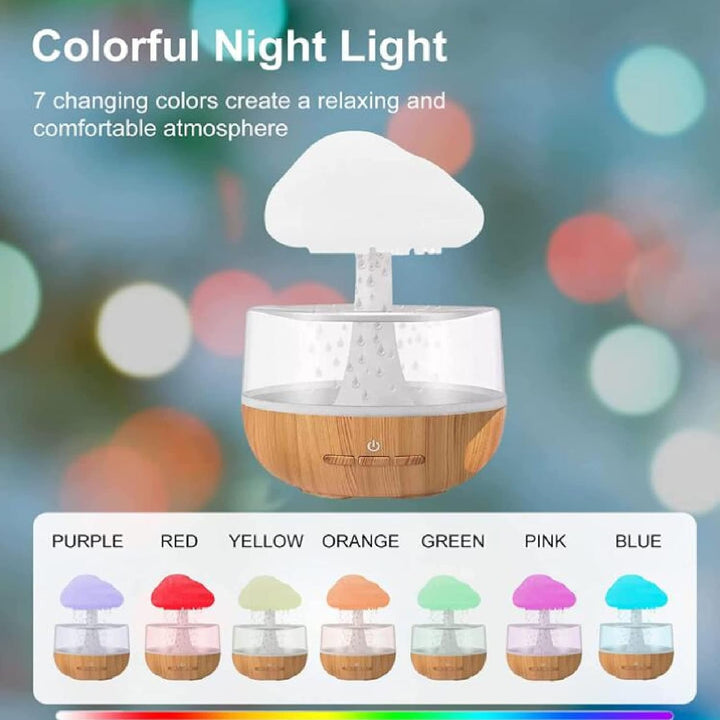 ciciglow Regenwolken-Luftbefeuchter, Wassertropfen, Aromatherapie-Diffusor für ätherische Öle mit 7