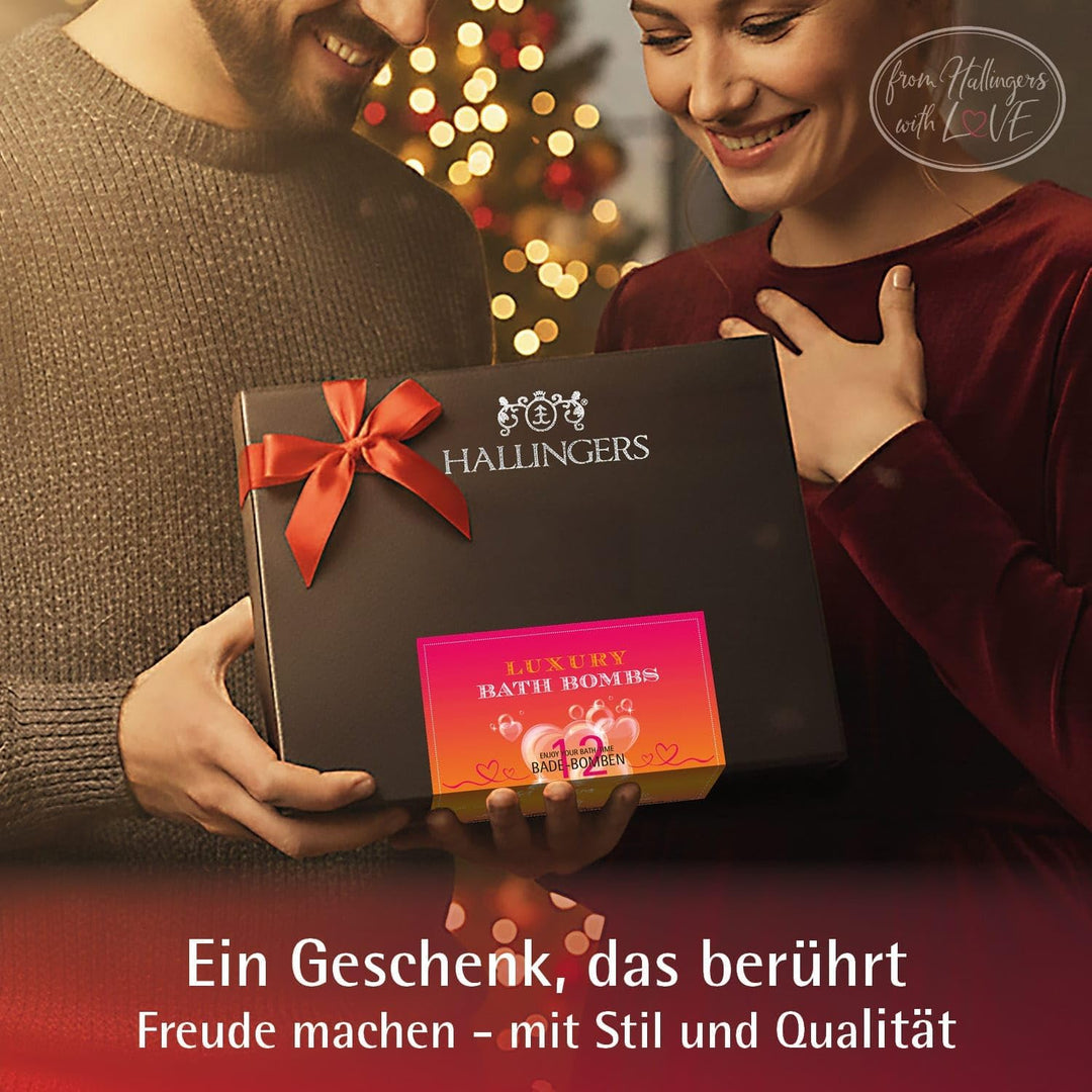 Hallingers® 12er Badebomben-Geschenk-Set mit zwölf Bathbombs (540g) - Luxury Bath Bombs - Orange (Se