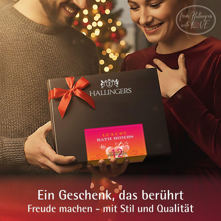 Hallingers® 12er Badebomben-Geschenk-Set mit zwölf Bathbombs (540g) - Luxury Bath Bombs - Orange (Se