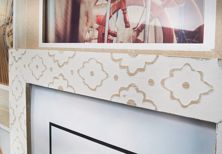 Kobolo Bilderrahmen Bilderhalter Collage LIA für 9 Bilder aus Holz in beige