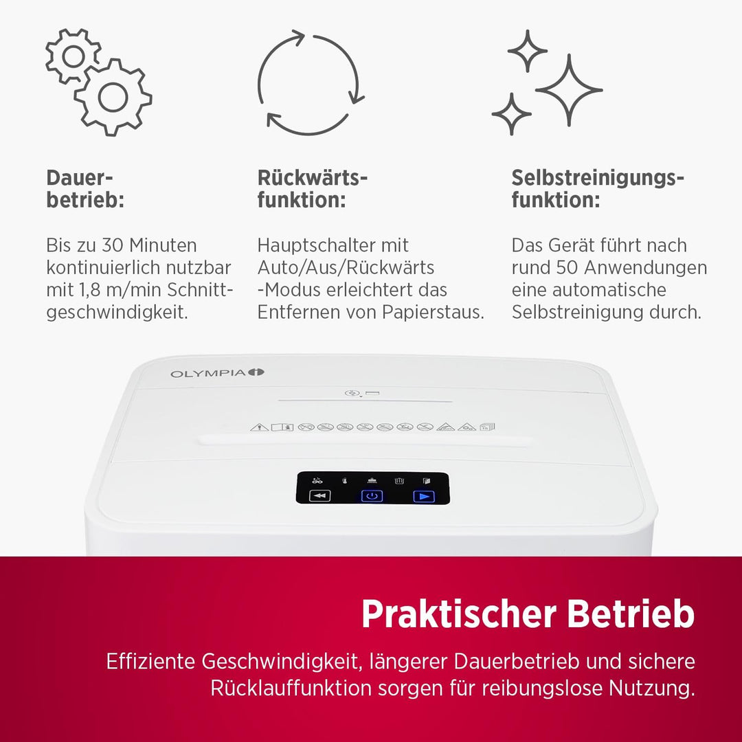 Olympia MC 2508 S Aktenvernichter | Papierschredder Aktenvernichter & Paper Shredder für Dokumente |