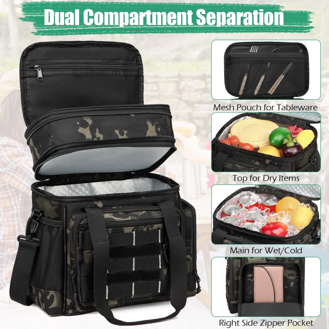 Kühltasche Picknicktasche erweiterbare Isoliertasche Lunchtasche Essen & Getränk Thermotasche für Sc