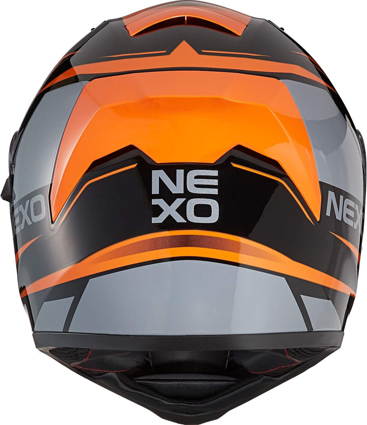 Nexo Integralhelm Sport II - Kratzfeste Visierung - Thermoplast - Belüftung Orange XL, Orange XL