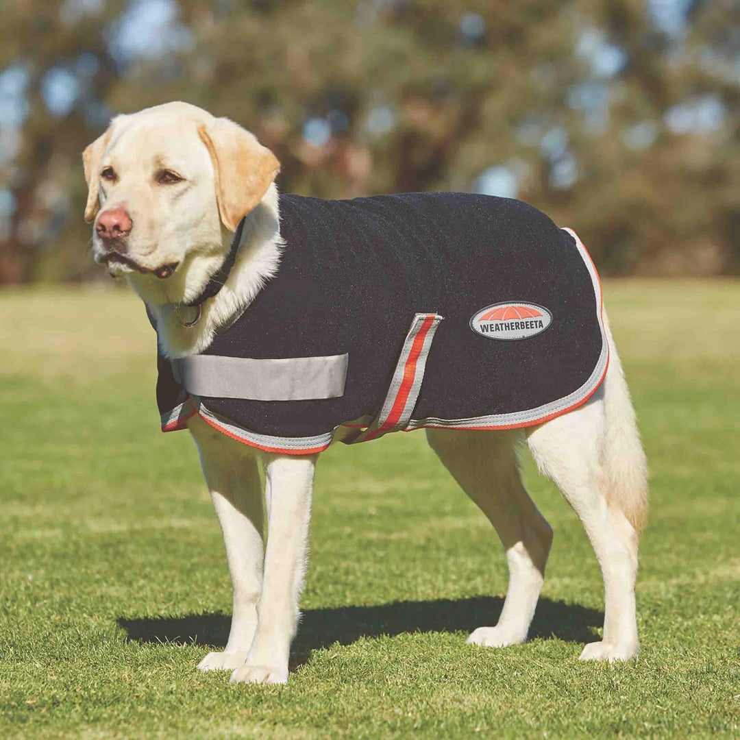 Weatherbeeta Therapy Tec Fleece Dog Jacket 35cm Black Silver, 35cm