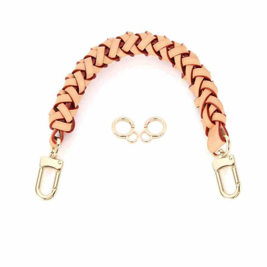 Senral Top Handle Neonoe Strap Geflochtener Echtleder-Griff 31cm,Geflochtener Griff für Beaubourg Ho