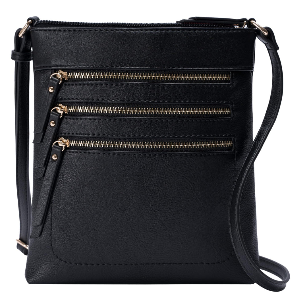 Solene Crossbody Bag Functional Multi Pocket Messenger Purse Top Zip Closure Shoulder Handbag With A