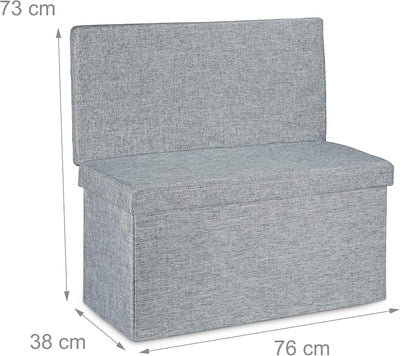 Relaxdays Faltbarer Sitzhocker mit Lehne L HBT 73 x 76 x 38 cm Sitzbank und stabiler Sitzcube als Fu