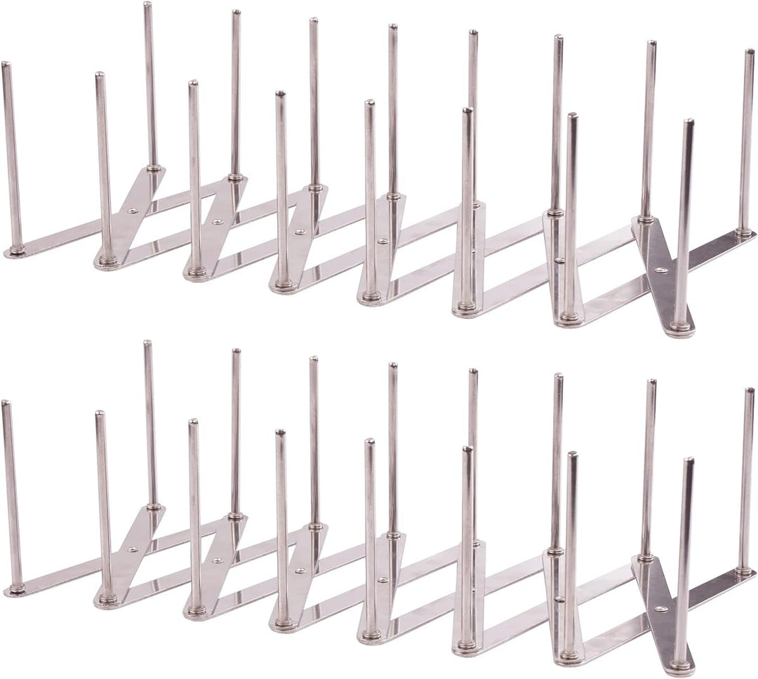 Hjumarayan 2 Stück Verstellbarer Edelstahl Topfdeckelhalter, Spareribs-Halter, Grill Rippchenhalter,