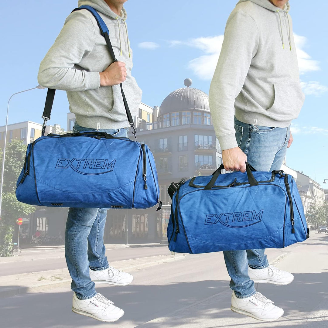 Bag Street - Faltbare Reisetasche - grosse &amp; leichte Sporttasche - 65 Liter - Travel Duffel Bag Blau