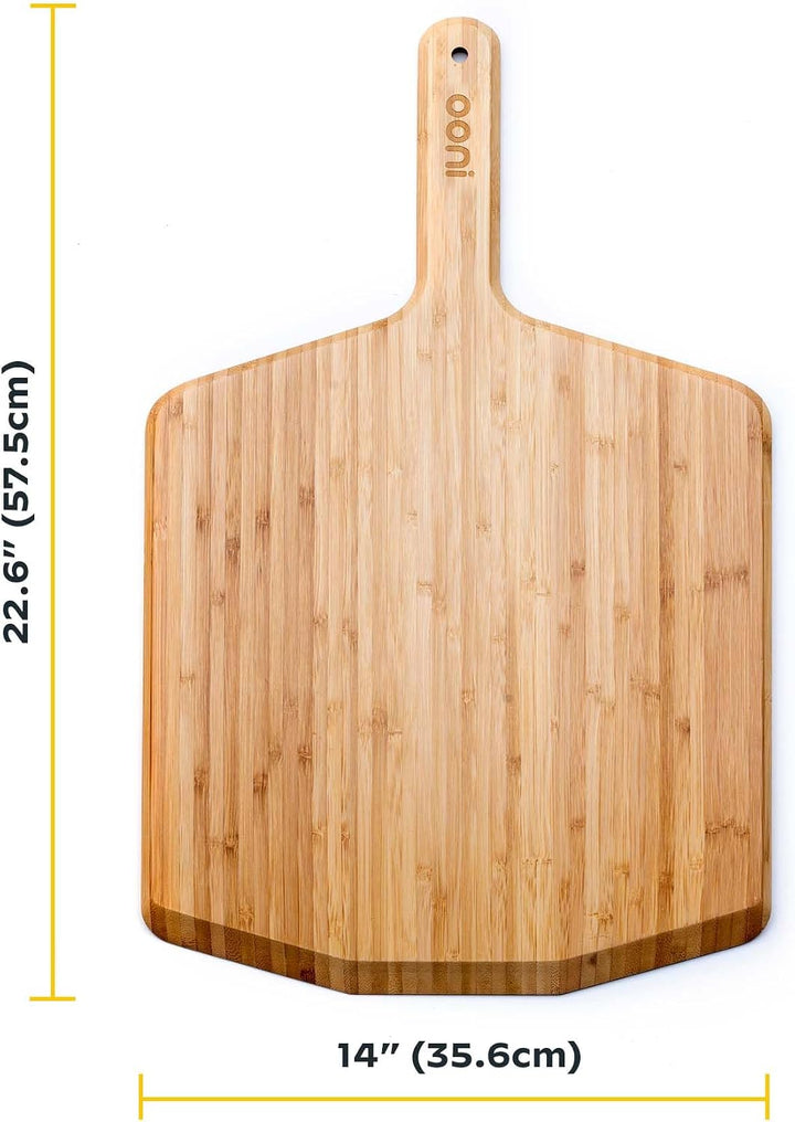 Ooni Pizzaschieber aus Bambus (35 cm) – Hochwertiger Pizzaschieber &amp; Servierbrett – Pizzabrett &amp; Piz