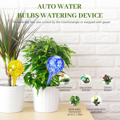 6 Stück Bewässerungskugeln, Automatische Pflanze Bewässerungskugel aus Glas, Dosierte Bewässerung Pf