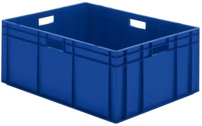 Euro-Format-Stapelbehälter, Wände und Boden geschlossen - LxBxH 800 x 600 x 320 mm - blau, VE 2 Stk