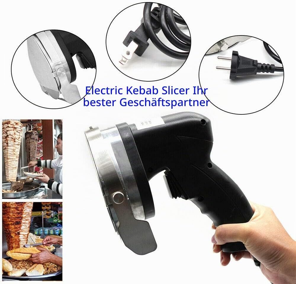 WSIKGHU Dönermesser Elektrisch Elektrisches Kebabmesser Kebabschneider 80W Elektrischer Kebabschneid