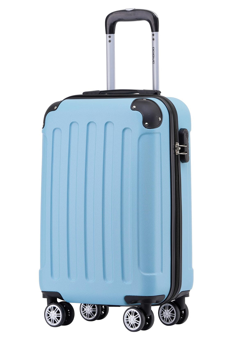 BEIBYE Hartschalen-Koffer Trolley Rollkoffer Reisekoffer Handgepäck 4 Rollen (M-L-XL-Set) (Glacial B