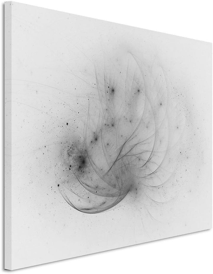 Sinus Art Abstrakt 1213-120x80cm SCHWARZ-Weiss Bilder - Wandbild Kunstdruck in XXL Format - Fertig A