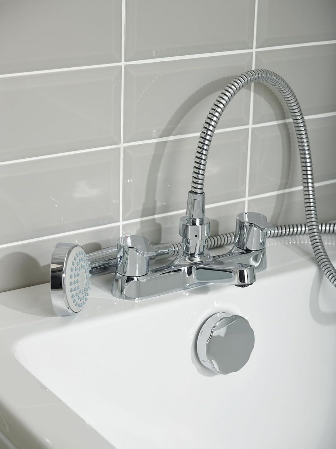 Ideal Standard B1152AA Calista Two Hole Brause und Wannenbatterie, Chrome, Dual Control Bath Shower