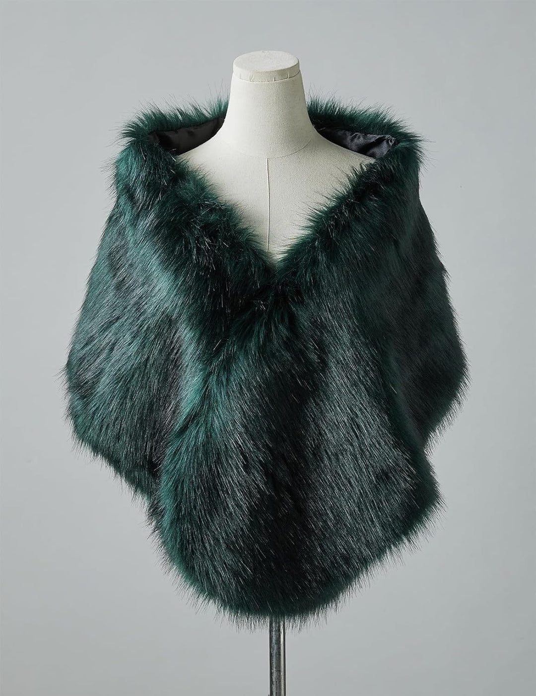 BEAUTELICATE Kunstpelz Stola Schal Damen Pelz Brautschal Brautstola Wrap Schwarz Elfenbein für Braut