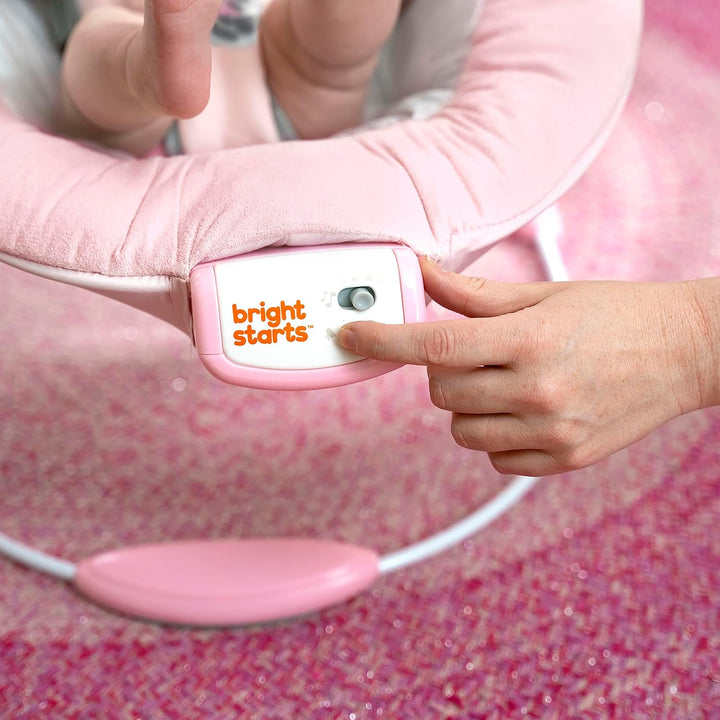 Bright Starts, Disney Baby, Minnie Maus Rosy Skies Babywippe mit beruhigenden Vibrationen mit 7 Melo