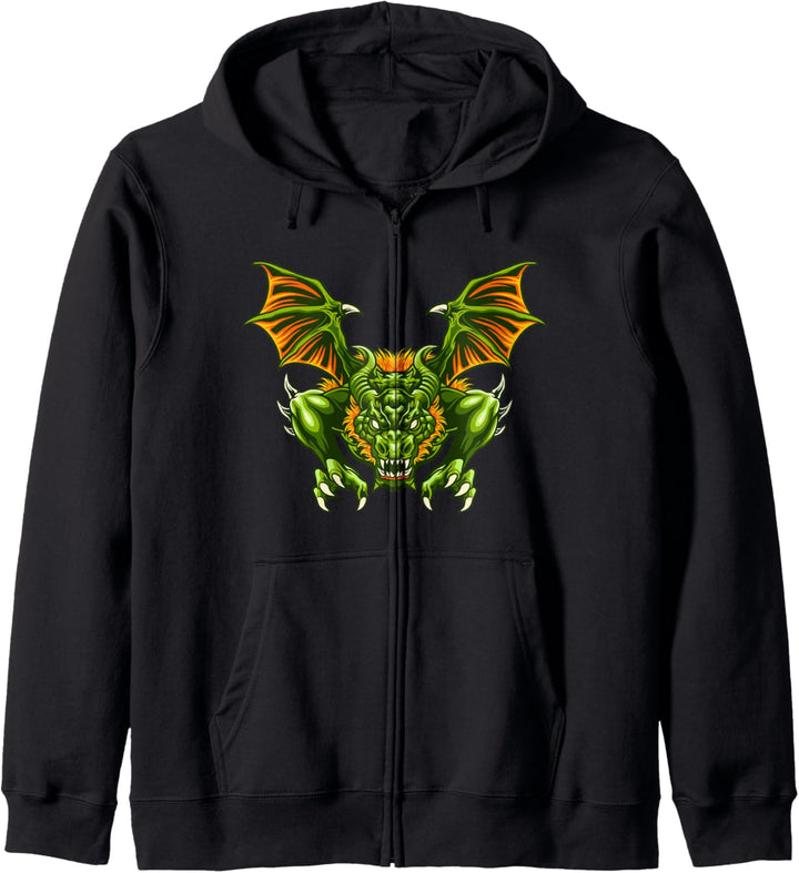 Green Aesthetic Dragon Graphic Herren Damen Kinder Kapuzenjacke