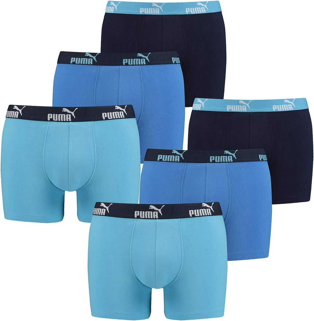 PUMA 6 er Pack Boxer Boxershorts Herren Unterwäsche sportliche Retro Pants XL 101 - Blue Combo, XL 1