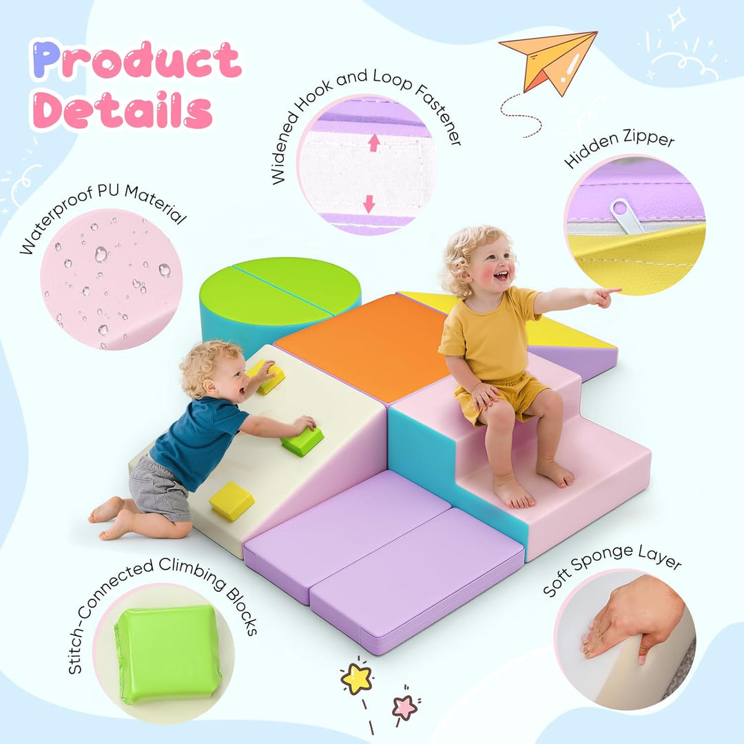 Soft Play Schaumstoff Bausteine Kinder,Softbausteine Klettern Riesenbausteine,Kletterspielzeug für K