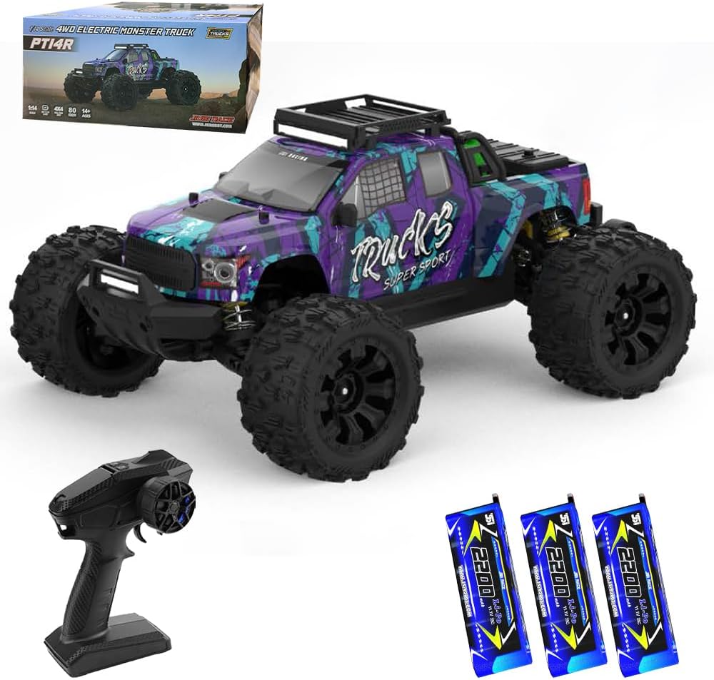X-Verse 1:14 100KM/H Ferngesteuertes Auto, 4WD Wasserdichtes RC Autos mit 3S Bürstenloser Motor, 2.4