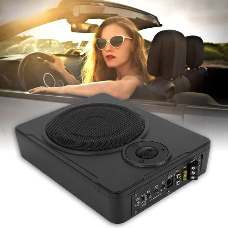 Lightakai 8-Zoll Auto subwoofer, 600W 12V Aluminum Ultradünner Auto Aktiv Untersitz Kompakt Subwoofe