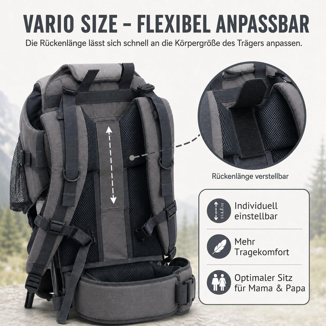 Fillikid Rückentrage Explorer Elite Exklusiv | Kindertrage für Wandern & Reise | Babytragerucksack m