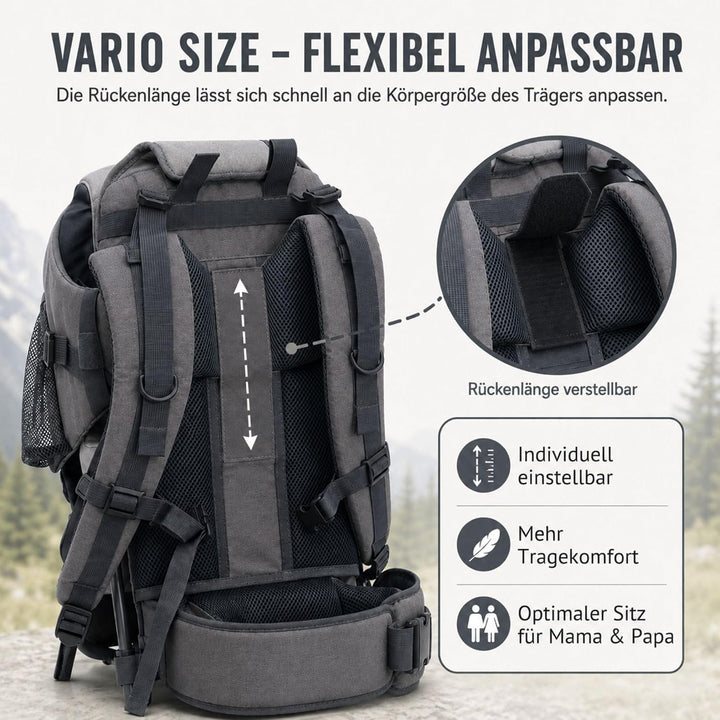 Fillikid Rückentrage Explorer Elite Exklusiv | Kindertrage für Wandern & Reise | Babytragerucksack m