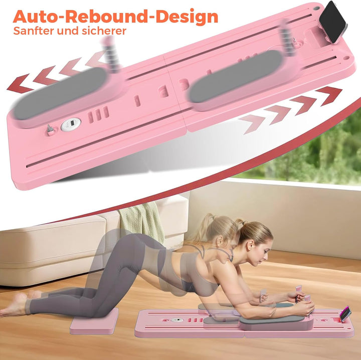 Pilates Board Upgraded, 6-in-1 Faltbares Pilates Reformer Set für Zuhause, Multifunktionales Ganzkör