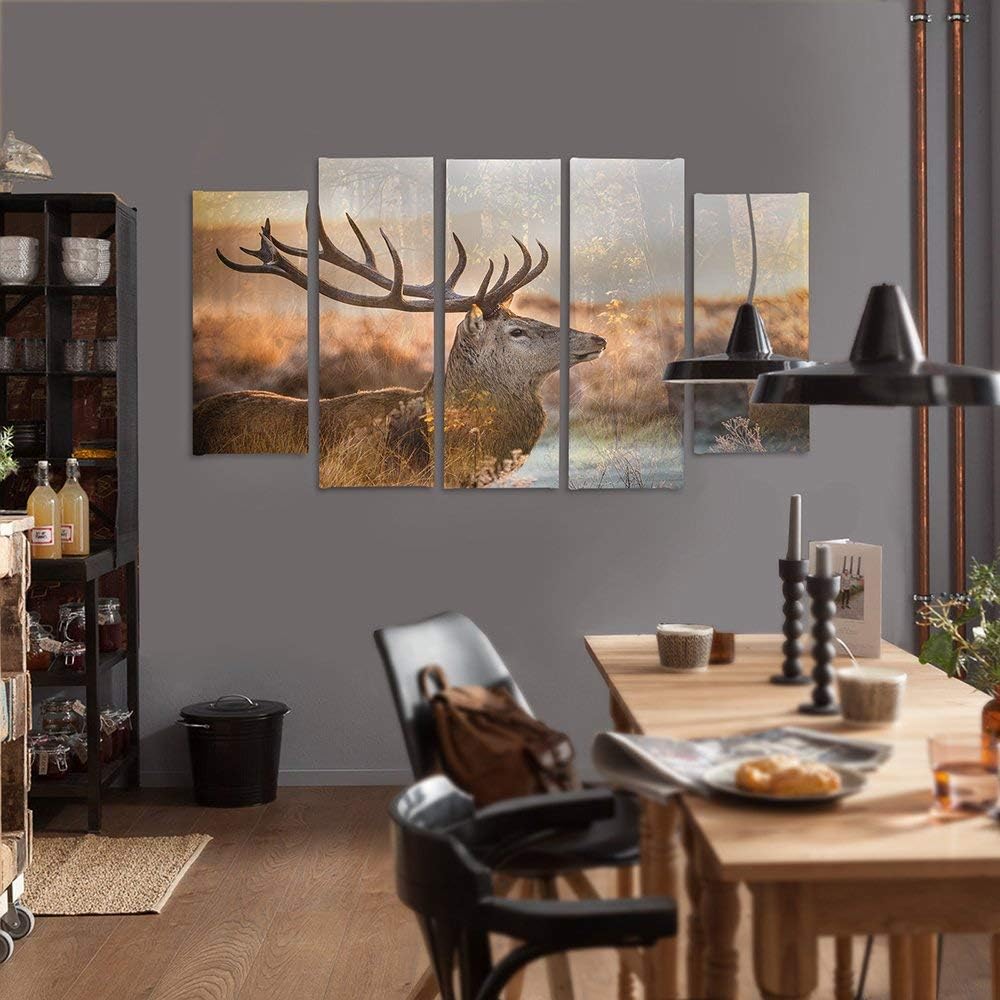 Feeby. Leinwandbild - 5 Teile - Bilder, Wand Bild, Wandbilder, Kunstdruck XXL, 5-Teilig, Typ B, 200x