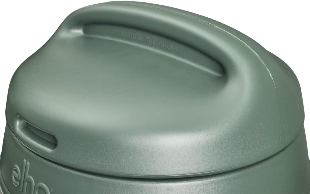 Elho Green Basics Komposter 200L - Komposter Garten - 100% Recyceltem Plastik - Ø L 66.6 x B 65.0 x