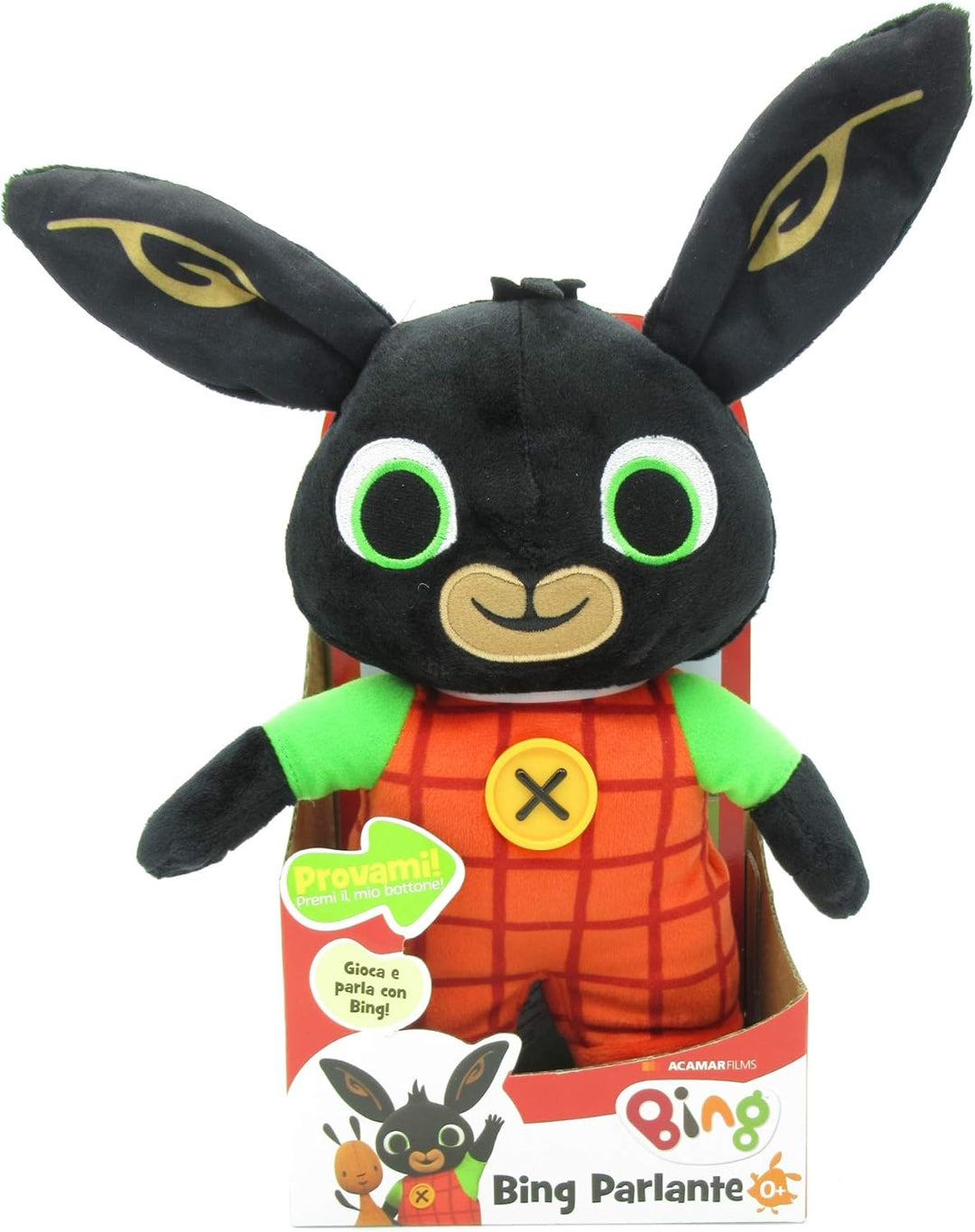 Giochi Preziosi Bing - Plüschtier 33 cm Sprecher Charakter Bing, drücken Sie den Knopf und erzählt I