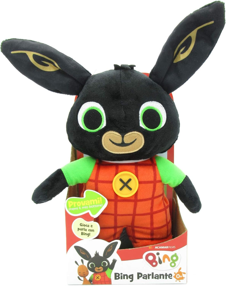 Giochi Preziosi Bing - Plüschtier 33 cm Sprecher Charakter Bing, drücken Sie den Knopf und erzählt I