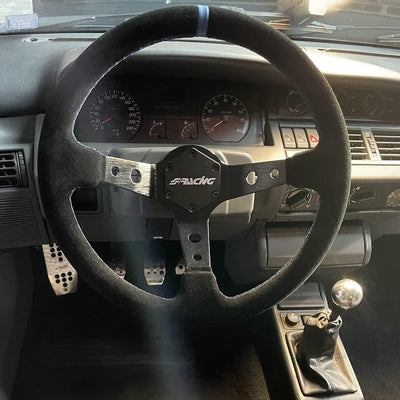 Simoni Racing SKDOWN Sport Steering Wheel Shakedown, Schwarz Light Blau Seams
