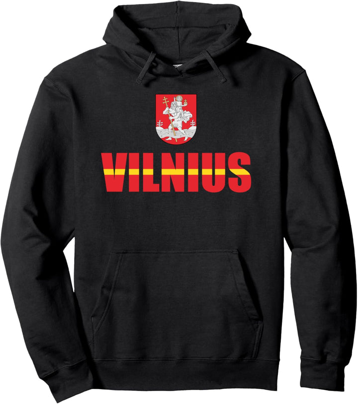 Flag Of Vilnius Lithuania Souvenir Graphic Vilniaus Herbas Pullover Hoodie